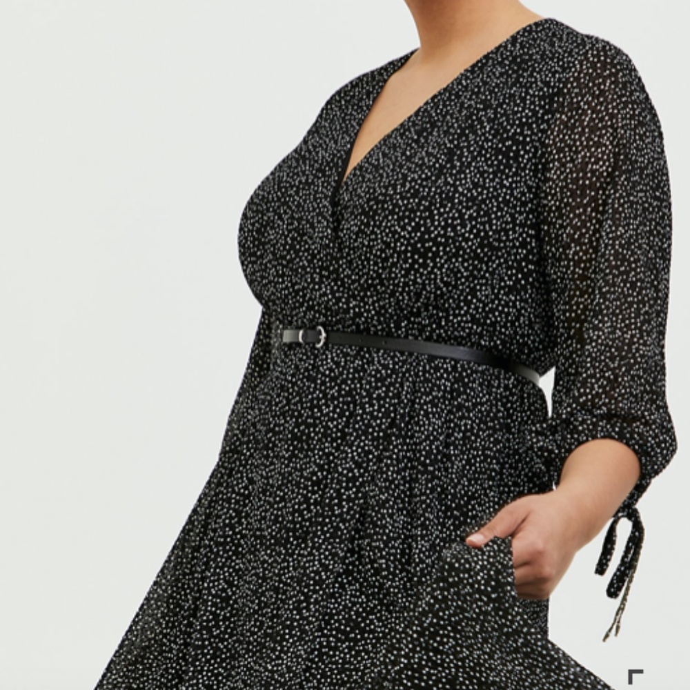 New Torrid black and white polka dot midi dress